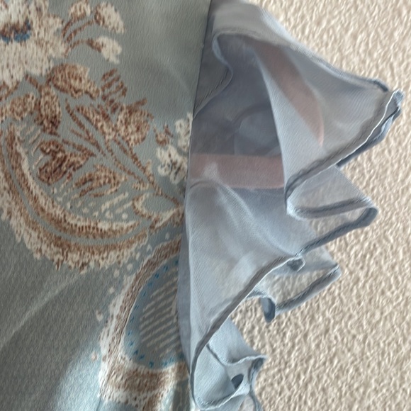 Women’s satin blue and brown dress - Picture 5 of 11